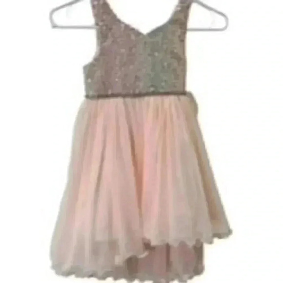 NEW American Princess Dress Pink Sequined Full Skirt Princess Dress Girls Sz 5